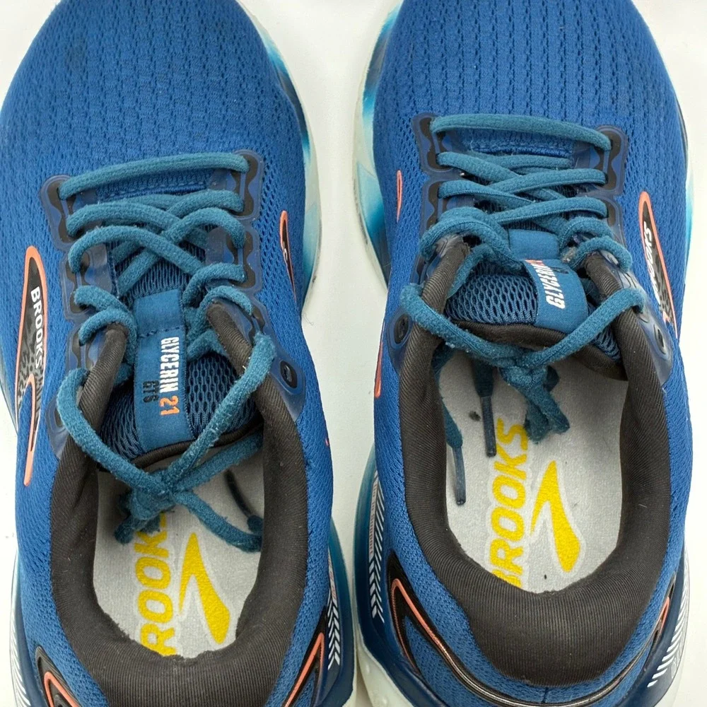 Brooks Glycerin GTS 21 Men Size 10 Blue Running Shoes 1104201D474